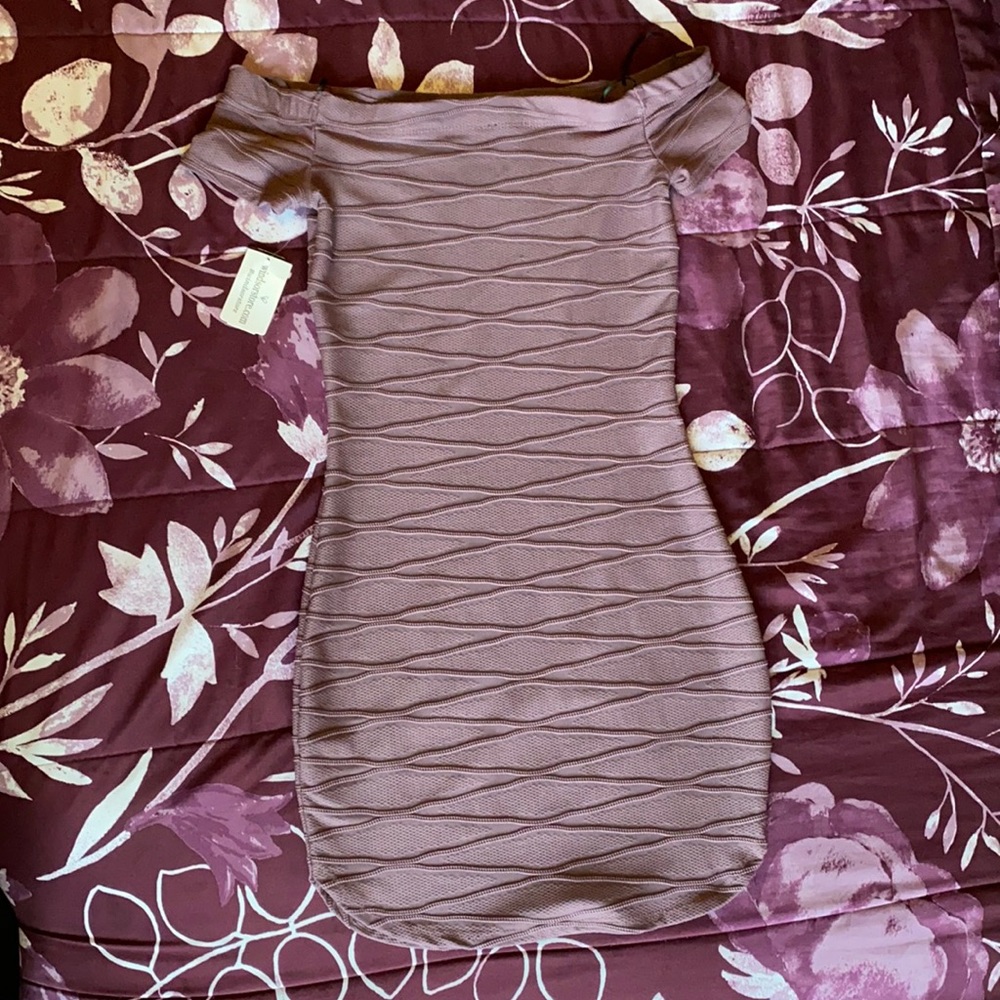 Off the shoulder purple dress